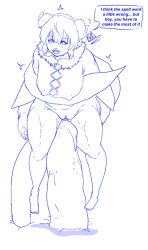 artist_request big_ass big_breasts gigantic_penis ilulu_(dragon_maid) impossible_fit kobayashi-san_chi_no_maidragon looking_at_viewer muscular_thighs nipples_visible_through_clothing restrained sharp_teeth