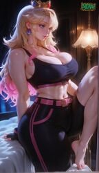 ai_generated ass blondie breasts_bigger_than_head feet_up princess_peach