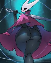 1girls 2_horns alternate_body_type alternate_breast_size arthropod artist_name big_ass big_breasts big_butt black_body black_skin breasts bubble_ass bubble_butt bug bug_girl female female_only hollow_knight hollow_knight:_silksong hornet_(hollow_knight) large_ass large_breasts large_butt silksong skiba613 team_cherry