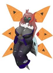 2025 8:11 absurd_res absurdres clothed clothes clothing creatures_(company) creatures_inc. cyberkaku female game_freak gen_9_pokemon generation_9_pokemon gray_body green_eyes grey_body hair high_res highres holding_object iron_moth kimono nintendo paradox_pokemon pokemon pokemon_sv red_hair robot robot_girl solo white_body