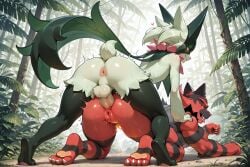 ai_generated anal anthro anus bite biting_lip duo female generation_7_pokemon generation_9_pokemon incineroar male male/female meowscarada nintendo penetration pokemon pokemon_(species) sex tagme tongue tongue_out woods