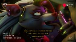 16:9 2025 3d_(artwork) animatronic anthro camera_view canid canine canis collar digital_media_(artwork) duo ear_piercing ear_ring fellatio female five_nights_at_freddy's five_nights_at_freddy's:_help_wanted five_nights_at_freddy's:_security_breach hi_res human machine male male/female mammal maniac_ed oral penile piercing ring_piercing robot roxanne_wolf roxanne_wolf_(mayosplash) scottgames sex spikes steel_wool_studios tongue widescreen wolf