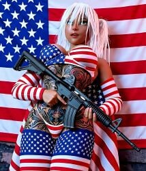 1girls 4th_of_july ai_generated america american american_female american_flag american_flag_bikini american_flag_print arm_warmers assault_rifle athletic athletic_female attractive attractive_body attractive_female beautiful beautiful_face beautiful_female beautiful_girl beautiful_woman beauty belly belly_button belly_button_piercing big_breasts bikini bikini_bottom bikini_top breasts busty cape celebrating celebration cleavage copyright_request curves curvy curvy_body curvy_female curvy_figure curvy_hips cute cute_face female female_focus female_only fit fit_body fit_female fit_girl flag fourth_of_july gorgeous gorgeous_blonde gorgeous_female green_eyes gun hair_over_one_eye hi_res holding_gun holding_rifle holidays hot_girl hourglass_figure huge_breasts human human_female independence independence_day large_breasts leg_warmers narrow_waist national_holiday national_personification nationality outdoors patriot patriotic patriotic_clothing patriotism perfect_body perfect_boobs perfect_breasts perfect_legs pretty pretty_face pretty_girl round_breasts seduction seductive seductive_body seductive_eyes seductive_gaze seductive_look seductive_mouth seductive_pose sexy sexy_body sexy_clothing sexy_female sexy_pose solo solo_female stars stars_and_stripes stomach stripes tattoo tattoos thick_thighs toned toned_arms toned_belly toned_body toned_female toned_legs toned_stomach united_states united_states_of_america voluptuous voluptuous_female weapon white_hair wide_hips