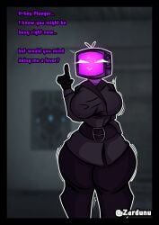 clothed english english_text huge_breasts plunger_cameraman_(skibidi_toilet) skibidi_toilet suggestion thick_thighs tv_head tv_screen tv_woman tv_woman_(skibidi_toilet) zard0w0_(artist)