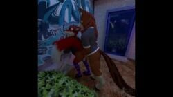 animated back_alley backsack chester_equine club club_yiff erection fox from_behind from_behind_position gloves goggles graffiti hoodie horse male maxamilion_the_fox skizo sound standing standing_sex stockings t-shirt tagme video