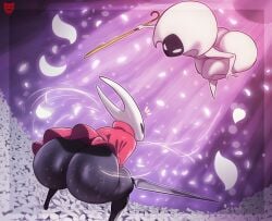 2_horns 2girls alternate_body_type alternate_breast_size arthropod artist_name ass back_view big_ass big_breasts big_butt black_body black_skin breasts bubble_ass bubble_butt bug bug_girl female female_only fight hollow_knight hollow_knight:_silksong hornet_(hollow_knight) huge_ass lace_(hollow_knight) large_ass large_breasts large_butt silksong tagme team_cherry wide_hips yuri z-art