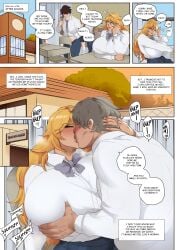 big_breasts blonde_female blonde_hair blush bra breast_grab breasts busty curvaceous curvy curvy_body curvy_female curvy_figure english english_text female groping groping_breasts high_school_student highschool horny huge_breasts imminent_sex kissing large_breasts male massive_breasts netorare novice_king ntr oc original_character school school_uniform schoolgirl shirt skirt sportswear student teacher teacher_and_student texet text_bubble thick yellow_hair
