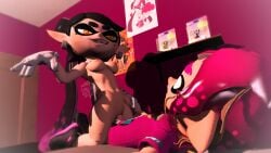 1boy 1girls callie_(splatoon) cowgirl_position inkling_boy pleasureshot_jr splatoon