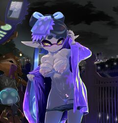 1girls breasts callie_(splatoon) digital_drawing_(artwork) digital_media_(artwork) exhibitionism exhibitionist female flashing hands happy hideyoshi_(swliyhbpe9xqqze) inkling large_breasts offscreen_character outdoors phone photo pink_nipples public public_nudity pussy smile splatoon splatoon_(series) taking_picture vagina yellow_eyes