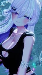 animal_ears animated big_breasts chains fangs lavender_hair light_skin mp4 necklace pale_skin tagme video vrchat vrchat_avatar vrchat_media yoobinz