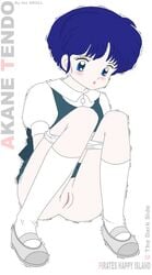 1girls akane_tendo ass cum panties ranma_1/2 tagme the_skull uncensored white_background