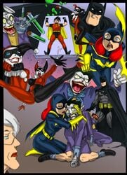 barbara_gordon batgirl batman batman:_the_animated_series batman_(series) batman_beyond comic crying crying_with_eyes_open dc dc_comics dcau female forbidden_affairs harley_quinn harley_quinn_(classic) joker male pandoras_box robin_(dc) robin_(tim_drake) syringe tim_drake