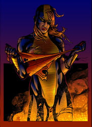 1girls breasts catthouse_studios clothes color colored constrictor female female_only front_view marvel marvel_comics oni_(artist) roadkill_(catthouse_studios) rule_63 solo straight_hair torn_clothes