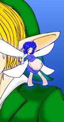 breasts fairy link link_(ocarina_of_time) navi ocarina_of_time pregnant pregnant_female straight_hair the_legend_of_zelda unseen_male_face