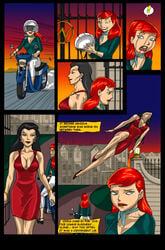 2girls barbara_gordon batman:_the_animated_series batman_(series) batman_beyond big_breasts comic dc_comics dcau dialogue dialogue_bubble diana_prince dress female female_only flying forbidden_affairs pandoras_box the_new_batman_adventures wonder_woman_(series)