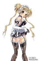 blonde_hair bukkake cum female garter_belt kore_ga_watashi_no_goshujin-sama maid sawatari_mitsuki thighhighs