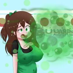 big_breasts breasts brown_hair burp burp_bubbles burp_cloud burp_fetish burping burpy_chan chubby chubby_female female freckles funlitogc gassychan_(artist) girl green_eyes huge_belly huge_breasts large_breasts leti loud_burp nipples_visible_through_clothing