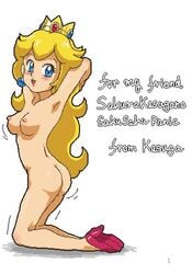 breasts kasuga39 lowres mario_(series) nintendo nipples nude princess_peach translated white_background