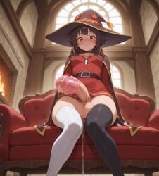 1futa ai_art ai_generated artificial_vagina balls ballsack below_view belt blush breasts cape civitai cock cock_ring couch cum cum_drip cum_dripping cum_inside cum_string dickgirl dickgirl_focus facing_viewer flustered from_below full_body fully_clothed futa_focus futa_only futanari heavy_blush heavy_breathing hi_res high_quality high_resolution highres huge_cock jacking_off konosuba legs_together light-skinned_futa masturbating masturbation medium_breasts megumin motion_lines nervous onahole patreon penis ring self_upload sitting slender_body slender_waist slim slim_waist solo solo_focus stable_diffusion thighhighs thighs uncensored upscaled viewed_from_below wide_eyed witch_hat yuckle