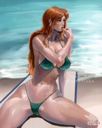 1girls 2d 2d_(artwork) 2d_artwork adult adult_female ahoge arm_support bare_arms bare_belly bare_chest bare_hands bare_hips bare_legs bare_midriff bare_navel bare_shoulders bare_skin bare_thighs beach belly belly_button big_breasts bikini bikini_bottom bikini_only bikini_top blue_background breasts busty busty_female busty_girl coast collarbone digital digital_art digital_drawing digital_drawing_(artwork) digital_media digital_media_(artwork) drawing dripping_wet earrings elbows exposed_arms exposed_belly exposed_chest exposed_hips exposed_legs exposed_midriff exposed_navel exposed_shoulders exposed_skin exposed_thighs female female_focus female_only fingers ginger ginger_hair green_bikini green_bikini_bottom green_bikini_top green_swimsuit green_swimwear groin half_naked half_nude halterneck high_resolution highres hip_dips hourglass_figure knees large_boobs large_breasts lean_figure legs legs_apart legs_spread long_hair looking_down looking_down_at_viewer mature mature_female midriff naked naked_female naked_woman nami_(one_piece) narrow_waist navel nude nude_female nudity ocean one_piece orange-eyed_female orange-haired_female orange_eyebrows orange_eyes orange_hair orange_hair_female partially_exposed_vulva partially_visible_vulva post-timeskip sand sea seaside semi_nude shoulders shueisha simple_background sitting slender_body slender_waist slim_female slim_waist soaked solo spread_legs spreading_legs spreading_thighs string_bikini swimsuit swimwear tako_art thick_thighs thighs upper_body water wavy_hair wet wet_belly wet_bikini wet_body wet_breasts wet_legs wet_skin wet_swimsuit wet_thighs wide_hips