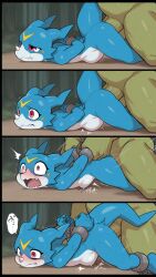 ai_generated blue_body blue_skin digimon dinosaur minotaur orc orc_male penetration raped_by_monster stomach_bulge veemon