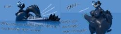 3d anal_vore anglerfish ass ass_bigger_than_head big_ass blender curvy editorphil english_text female giant_ass giant_thighs giantess giantess_vore gray_body grey_skin large_ass naked_female outdoors sea seaside simple_background tail text thick_thighs thighs yacht