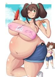 ass belly_overhang big_ass big_belly big_breasts breasts bubble_ass bubble_butt burpy_chan fat fat_female fat_fetish fatty female freckles freckles_on_breasts freckles_on_shoulders freckles_on_stomach funlitogc gassychan_(artist) holding_belly huge_belly huge_breasts hyper_belly hyper_fat large_breasts leti looking_at_viewer morbidly_obese nipple_bulge nipples nipples_visible_through_clothing obese obese_female overweight overweight_female panties wink winking
