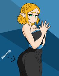 1girls big_ass female female_only looking_at_viewer praying princess_zelda sketch tears_of_the_kingdom the_legend_of_zelda xmito zelda_(tears_of_the_kingdom)