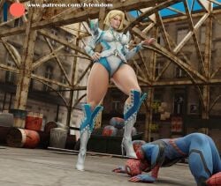 3d absurd_res arrogant ass baddie beaten bikini blender blonde_hair blue_lipstick boot_fetish boots choking clothed clothed_female defeated dominant dominant_female domination dominatrix emma_frost emma_frost_(marvel_rivals) female female_domination femdom fully_clothed helpless high_heel_boots high_heels highres humiliated humiliating humiliation jpeg jvfemdom knee_boots legs light-skinned_female light_skin looking_pleasured malesub marvel marvel_rivals mixed_wrestling muscular muscular_thighs non-nude passed_out pinned pinned_down round_ass round_butt sadism sadistic sadistic_female short_hair smile smirk smug smug_face smug_grin spider-man spider-man_(marvel_rivals) spider-man_(series) stepped_on stepping_on_head submission submission_hold submissive suffocation superheroine thick_thighs trample trampling utter_domination villain villainess white_boots wrestling