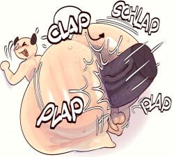 1boy :3 anal anal_insertion anal_sex anus anus_hair balls big_anus big_thighs black_horns black_tail boba(t_ouro) body_hair circular_head curvy_hips cute_face dark_anus demon demon_horns demon_tail femboy hairy_anus huge_ass hyper_ass hyper_butt imp male original_character shortstack sweatdrop t_ouro(artist) thick_thighs white_body