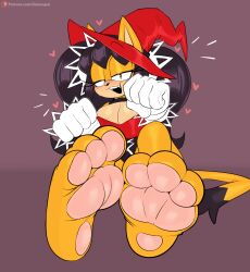 1girls 2d 3_toes big_breasts cat_ears cat_tail furry honey_the_cat jinusenpai mobian mobian_(species) mobian_cat pawpads paws sega sonic_(series) sonic_the_fighters sonic_the_hedgehog_(series) toebeans