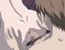 amamiya_kazuhiko amamiya_misako anal anal_juice anal_sex big_ass big_cock brown_hair consensual consensual_incest enbo grabbing_ass male_pubic_hair purple_bed_sheet slim_waist step-incest step-mother_and_step-son step-parent_and_step-child taboo_charming_mother