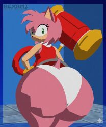 1girls ai_generated amy_rose anthro big_ass edit edited_ai female furry furry_female hexami panties polygonal rear_view robotgirlfanatic263 sideboob solo sonic_(series)