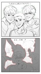3boys flashing gay gekko_(valorant) iso_(valorant) miks_(valorant) photoshoot posing shadow tagme valorant yaoi