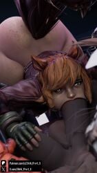 1girls 3d animal_ears anthro anthro_on_human ass blender blowjob doreen_green guardians_of_the_galaxy height_difference looking_at_partner marvel marvel_comics marvel_rivals orange_hair partially_clothed raccoon rocket_raccoon shhi_prvrt_x spaceship squirrel_ears squirrel_girl squirrel_girl_(marvel) squirrel_girl_(marvel_rivals) squirrel_tail tail voluptuous