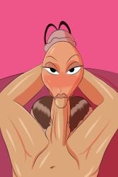 1female 1girl april_fools babette banditk beauty_and_the_beast_(1991_film) bedroom_eyes blowjob blowjob_face blowjob_pov dick_sucking_lips disney feather_duster fellatio female fifi girl maid maid_headdress pink_lips plumette sketch