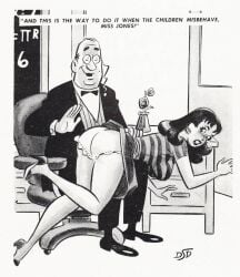 1boys 1girls 50s curvy dan_decarlo femsub heels hourglass_figure older_dom_younger_sub older_male_and_younger_female pinup principal slim_waist spanking stockings teacher