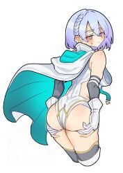 ass_focus dreizhenn embarrassed from_behind grabbing_ass large_ass looking_back medium_breasts shadowverse