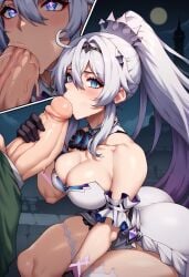 ai_generated big_ass big_breasts blowjob cock_worship honkai_impact_3rd huge_cock kiana_kaslana thick_thighs