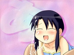 azumanga_daiou clothing cum cum_in_mouth facial female human male nyamo_minamo_kurosawa photoshop smile straight