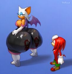 1girl 1male ass ass_bigger_than_body ass_bigger_than_head female furry knuckles_the_echidna rouge_the_bat sonic_(series) sonic_the_hedgehog_(series) tf8_land