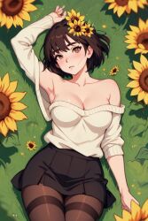 ai_generated armpits kikimaki sunflower virtual_youtuber vtuber