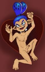 1boy fangs gay heart hi_res inkling inkling_boy john_(splatoon) krita_(artwork) male male_only masculine nude penis smile splatoon splatoon_(series) valentine's_day yaoi