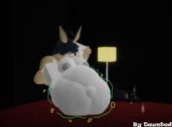 3d 3d_(artwork) antennae_(anatomy) belly churn churning digesting digesting_prey digestion furry furry_pred huge_belly image kazity_(artist) moth moth_girl roblox vore vore_belly white_body white_skin