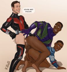 anal anal_sex ant-man ant-man_(series) ant-man_and_the_wasp:_quantumania ass balls bara big_balls big_penis brown_skin captain_america captain_america_(series) clothing cocky daddy dark-skinned_male dark_skin dominant dominant_male domination english_text erect_while_penetrated erection fraternity gay gay_anal gay_domination gay_interracial gay_sex human human_only kang_(marvel) killabkiller light-skinned_male light_skin male male/male male_only male_penetrated male_penetrating_male manly marvel marvel_cinematic_universe marvel_comics mature_male muscular_male penetration penis sam_wilson scott_lang sex text tight_clothing tough_guy verbal very_dark_skin yaoi