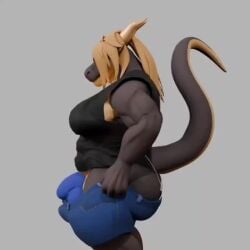 3d animated arokh arokh1 arokh_(arokh1) black_body bulge_growth dragon golden_abs golden_hair golden_pecs growing growing_balls growing_penis growth meme mp4 no_sound non-human non-human_only oleanderin oleanderin_(animator) pants pants_meme solo tagme thehardplace2 video