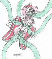 amy_rose anal_sex anthro anthro_only big_breasts big_hips bodily_fluids bouncing_breasts deep_blowjob deep_penetration deepthroat deepthroat_no_hands furry green_eyes marlon64 naked_boots naked_female naked_gloves oral_sex pink_body pink_fur pink_hair rape sonic_(series) sweat tears tentacle tentacle_in_mouth tentacle_penetration tentacle_rape tentacle_sex tied_arms tied_legs traditional_drawing_(artwork) triple_penetration vaginal_penetration vaginal_sex white_background