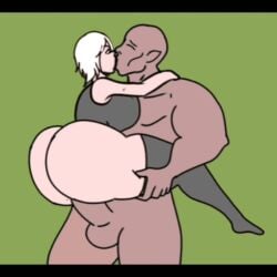 animated big_breasts big_butt big_penis hentai kissing mamus penis white_hair