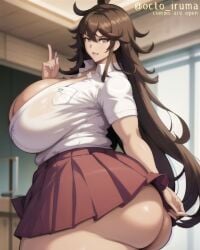 ai_generated ass_bigger_than_head ass_focus big_ass big_breasts breasts_bigger_than_head cleavage curvaceous curvy curvy_figure danganronpa danganronpa_2:_goodbye_despair female hourglass_figure huge_areolae huge_ass huge_breasts huge_thighs human large_breasts long_hair miniskirt octo_iruma owari_akane school_uniform shirt skirt skirt_around_belly skirt_lift solo tall tall_female thick_thighs venus_body voluptuous wide_hips