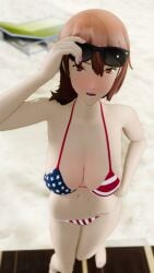 amateurthrowaway american_flag_bikini blush persona persona_3 persona_3_reload sunglasses_on_head yukari_takeba